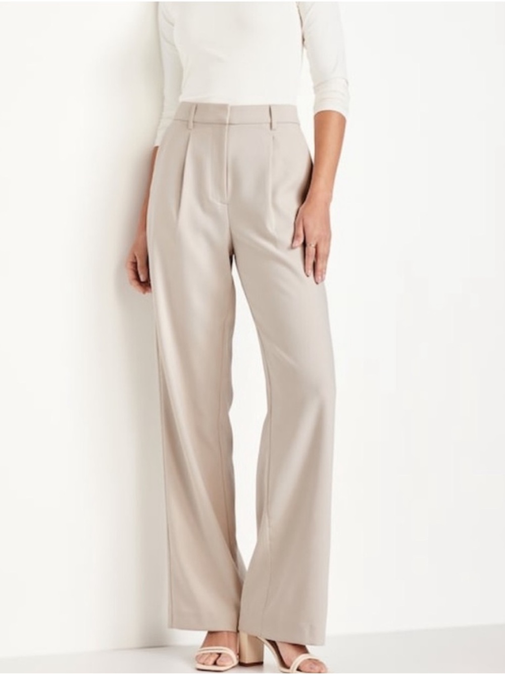 Old Navy Cream Extra High Waisted Taylor Wide-Leg Women's Pants